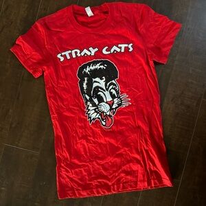 Stray Cats Red T-Shirt Medium